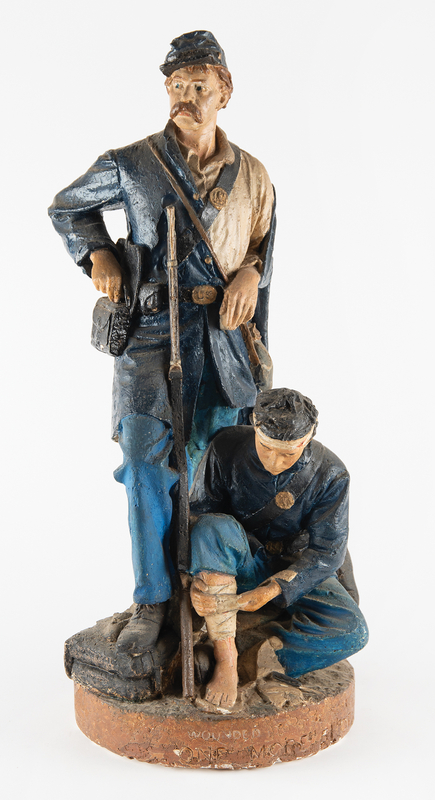 Lot 430 John Rogers: 'Wounded to the Rear, One More Shot' Plaster Sculpture
