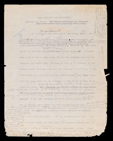 Lot #29 Theodore Roosevelt Hand-Corrected Manuscript for His Autobiography on 