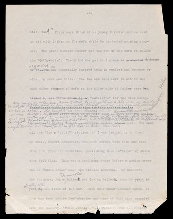 Lot #29 Theodore Roosevelt Hand-Corrected Manuscript for His Autobiography on 