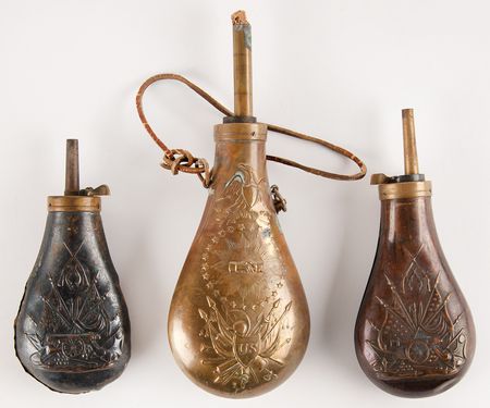 Lot #338 American Flag (50 Star) by Valley Forge Flag Co., with Civil War Belt (Reproduction) and Antique Powder Horns (4) - Image 3