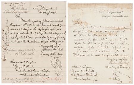 Lot #307 Gideon Welles (2) War-Dated Letters