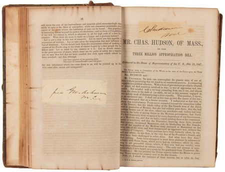 Lot #130 Speeches of the 29th Congress Book with (60+) Signatures, including Andrew Johnson, Alexander Stephens, John C. Calhoun, and Hannibal Hamlin - Image 5