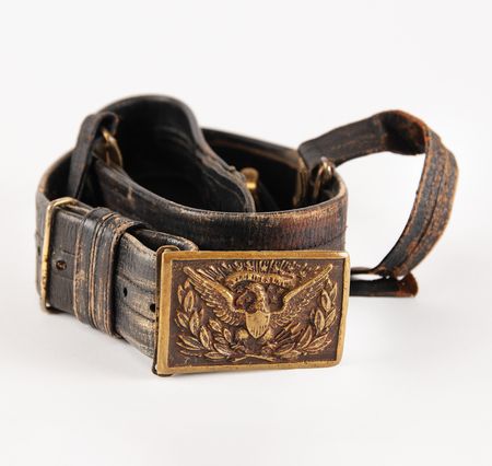 Lot #345 Civil War Union Officer's Belt with Eagle Buckle - Image 1