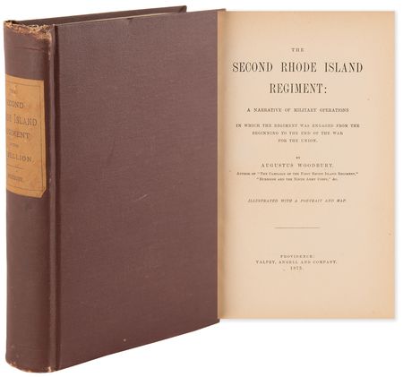 Lot #352 Civil War: The Second Rhode Island Regiment: A Narrative of Military Operations by Augustus Woodbury - Image 1