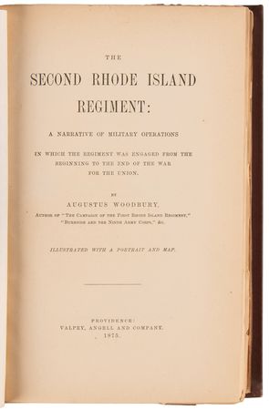 Lot #352 Civil War: The Second Rhode Island Regiment: A Narrative of Military Operations by Augustus Woodbury - Image 2