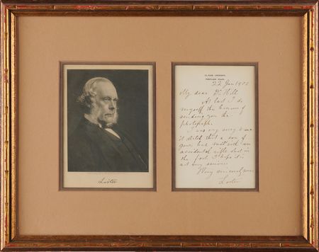 Lot #269 Joseph Lister Autograph Letter Signed