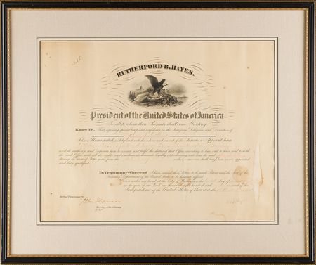 Lot #66 Rutherford B. Hayes Document Signed as