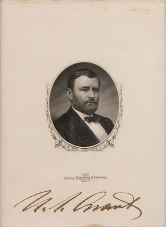 Lot #18 U. S. Grant Signed Portrait Engraving - Image 2