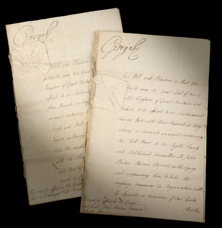 Lot #155 King George III (2) Documents Signed on