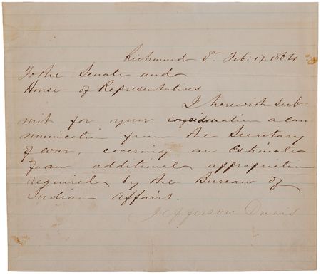 Lot #317 Jefferson Davis Civil War-Dated Letter