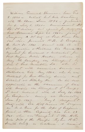 Lot #326 William T. Sherman Civil War-Era Autobiographical Autograph Manuscript Signed, Documenting His 'March to the Sea' and the War's End: 