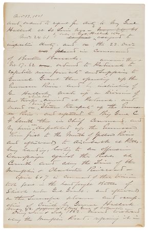 Lot #326 William T. Sherman Civil War-Era Autobiographical Autograph Manuscript Signed, Documenting His 'March to the Sea' and the War's End: 