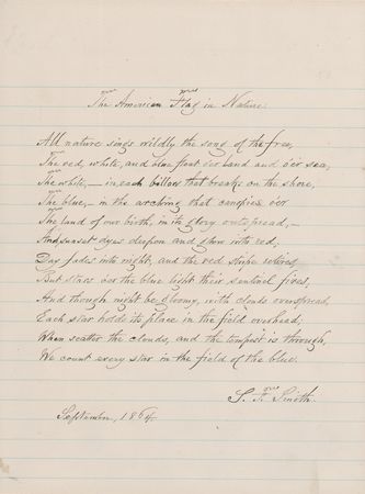 Lot #511 Samuel Francis Smith Autograph Poem Signed: 