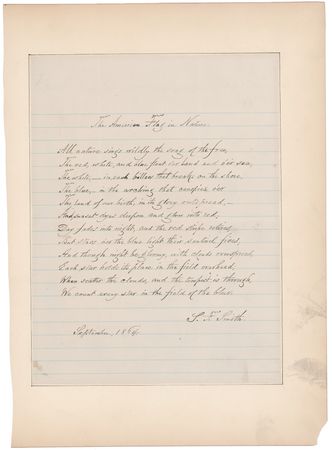 Lot #511 Samuel Francis Smith Autograph Poem Signed: 