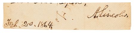 Lot #10 Abraham Lincoln Signature as President (February 20, 1864) - Image 2