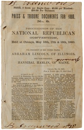 Lot #15 Abraham Lincoln and Hannibal Hamlin