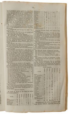 Lot #15 Abraham Lincoln and Hannibal Hamlin Original 1860 'Proceedings of the Republican National Convention' Pamphlet - Image 2