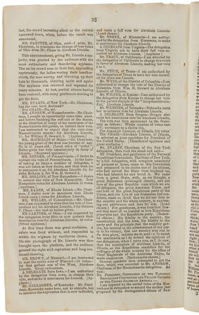 Lot #15 Abraham Lincoln and Hannibal Hamlin Original 1860 'Proceedings of the Republican National Convention' Pamphlet - Image 3