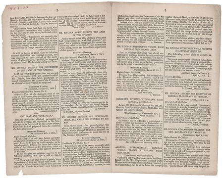Lot #82 Abraham Lincoln: 1864 Anti-Lincoln Democratic Campaign Pamphlet – 'Lincoln’s Treatment of Gen. Grant and Gen. McClellan' - Image 2