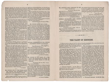 Lot #82 Abraham Lincoln: 1864 Anti-Lincoln Democratic Campaign Pamphlet – 'Lincoln’s Treatment of Gen. Grant and Gen. McClellan' - Image 3