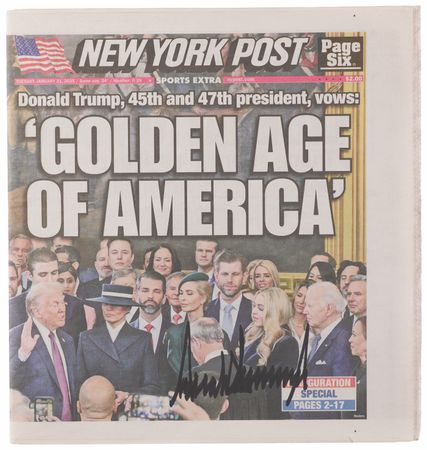 Lot #110 Donald Trump Signed 'New York Post' Newspaper - 2025 Inauguration - Image 1