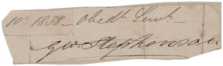 Lot #469 George Stephenson Signature