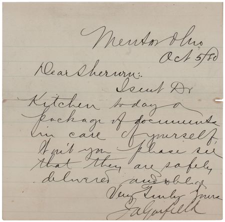 Lot #59 James A. Garfield Letter Signed - One