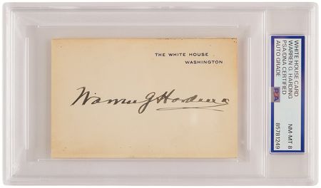 Lot #60 Warren G. Harding Signed White House Card