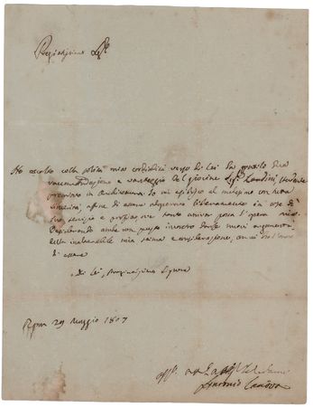 Lot #460 Antonio Canova Autograph Letter Signed
