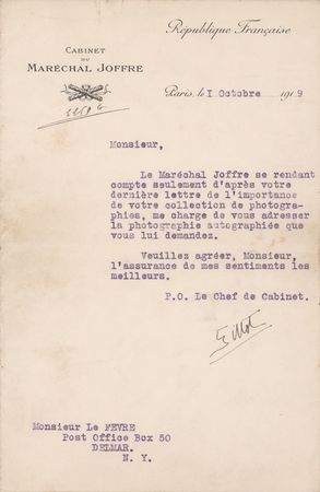 Lot #370 Joseph Joffre Signed Photograph - Image 1