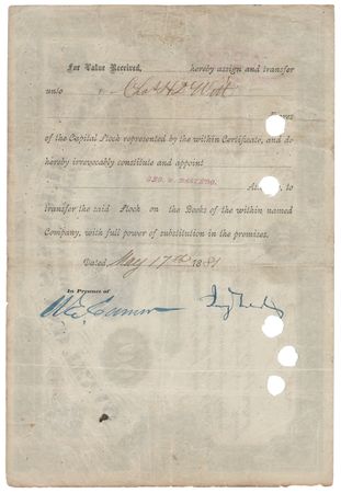 Lot #250 Jay Gould Document Signed - 'Missouri, Kansas and Texas Railway' Stock Certificate - Image 1