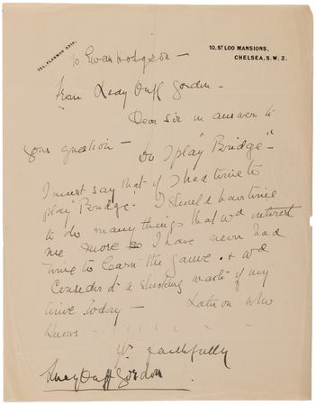 Lot #211 Lucille Duff-Gordon Autograph Letter
