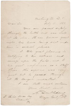 Lot #362 Abner Doubleday Civil War-Dated Autograph