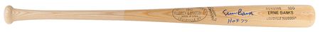 Lot #732 Ernie Banks Signed Baseball Bat - Image 3