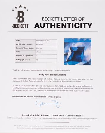 Lot #596 Billy Joel Signed Album - The Bridge - Image 4