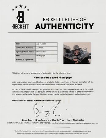 Lot #665 Harrison Ford Oversized Signed Photograph - Image 2