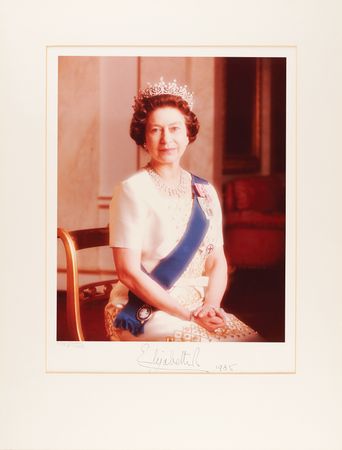Lot #156 Queen Elizabeth II Oversized Signed