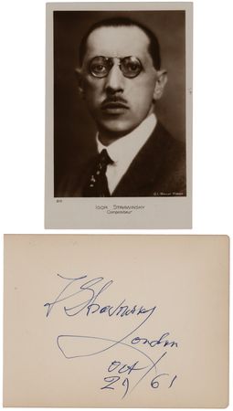 Lot #540 Igor Stravinsky Signature