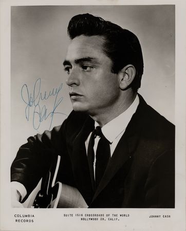 Lot #548 Johnny Cash Twice-Signed Photograph