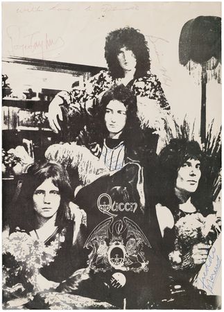 Lot #531 Queen Signed 1973 UK Tour Flyer and Brian May Autograph Letter Signed - Image 2