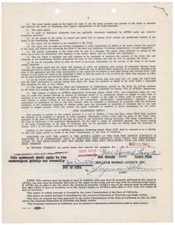 Lot #718 Three Stooges Signed Agency Contract - Image 1