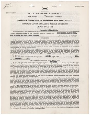 Lot #718 Three Stooges Signed Agency Contract - Image 2