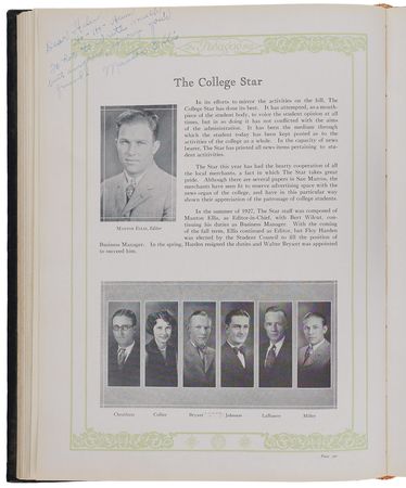 Lot #32 Lyndon B. Johnson Signed 1928 Southwest Texas State Teachers College Yearbook - Image 4