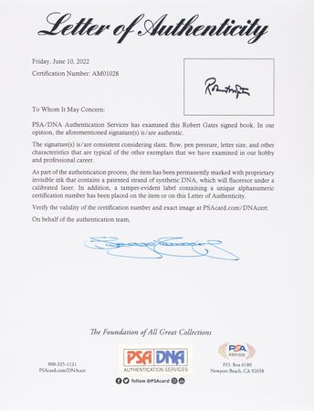 Lot #35 Barack Obama: Operation Neptune Spear (6) Signatures with Obama, Biden, Clinton, Webb, Gates, and Souza - Image 5