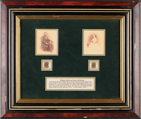 Lot #14 Abraham and Mary Todd Lincoln Hair Relic