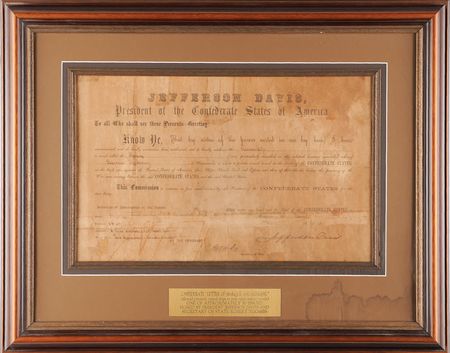 Lot #319 Jefferson Davis Civil War-Dated Document