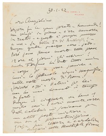 Lot #517 Giacomo Puccini Autograph Letter Signed