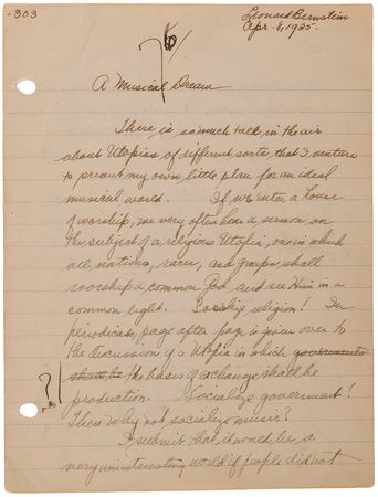 Lot #513 Leonard Bernstein Autograph Manuscript