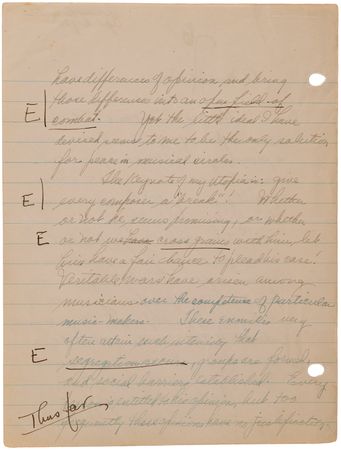 Lot #513 Leonard Bernstein Autograph Manuscript Signed - Essay on 