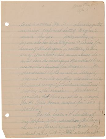 Lot #513 Leonard Bernstein Autograph Manuscript Signed - Essay on 